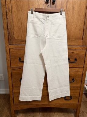 eesome Off White Wide-Leg Cotton Chinos